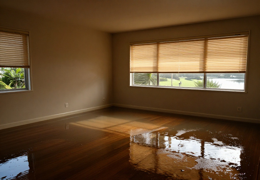 Water-damaged commercial space in Hurstville Grove before drying